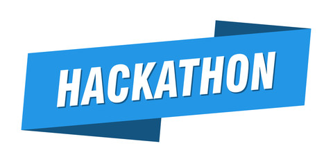 hackathon banner template. hackathon ribbon label sign