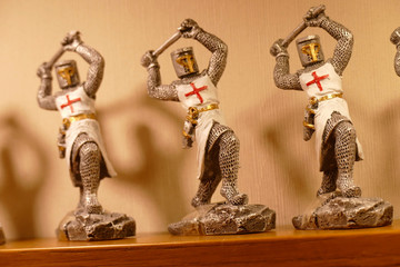 Crusader knights in white tunic