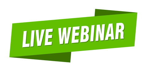 live webinar banner template. live webinar ribbon label sign