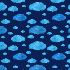 clouds illustration for wallpaper or fabric,seamless pattern.acrylic