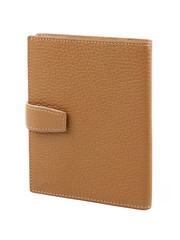 New beige wallet of cattle leather isolated