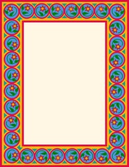 Retro Fifties Style floral frame design