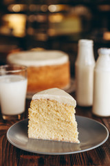 a large milk biscuit cake and sweet condensed milk