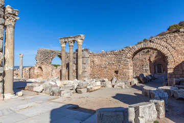 The ruins of the ancient city of Ephesus in Turkey.