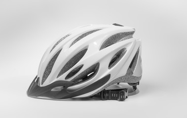 grey bicycle helmet isolated on white background