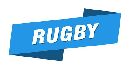 rugby banner template. rugby ribbon label sign