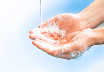 Handwash szene because of corona virus