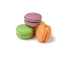 round baked multi-colored almond flour cakes macarons