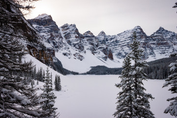 Moraine Lake during the winter