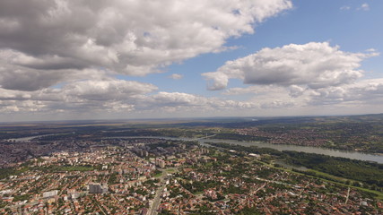 clouds over the town in vojvodina