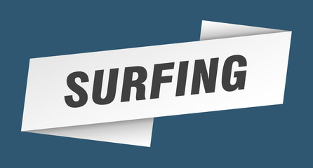 surfing banner template. surfing ribbon label sign