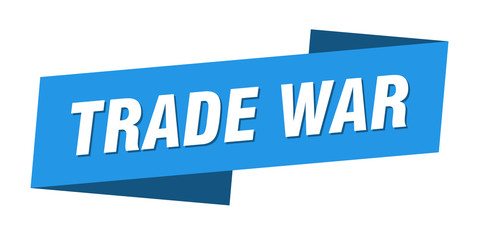 trade war banner template. trade war ribbon label sign