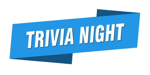 trivia night banner template. trivia night ribbon label sign