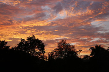 Fototapeta na wymiar Colorful sky in the evening