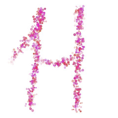 Letter H latin alphabet. Pink circles dot hue pink. Lettering bubbles circles stylized letter font isolated on white. Beautiful color type for design
