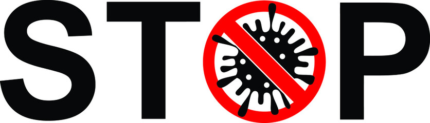 Stop the coronavirus Covid-19. Warning against the spread of the pandemic. Isolated sign on a transparent background, vector
