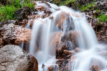 beautiful waterfall in the forest, long exposure