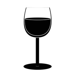 Wine glass with wine for tasting flat vector icon for apps and websites