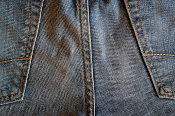 Naklejka premium Close-up blue jean pocket to background