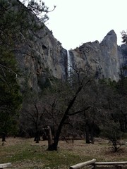 View of Bridal Veil Falls in the Yosemite National Park