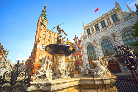 Fountain sea city of Gdansk