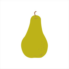 Illustration of green pear on white background