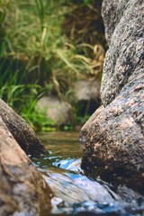 Rocky mountain creek near Potrero de los Funes, San Luis, Argentina. Close up detail.