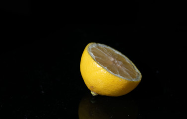 lemon on black
