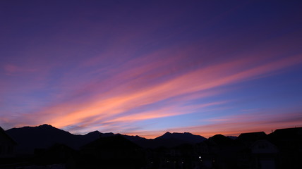 Sunrise over silhouettex