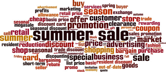 Summer sale word cloud
