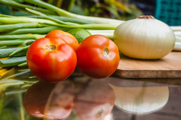 onions and tomatoes