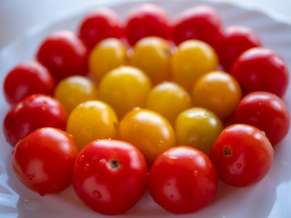 Delicious and healthy red and yellow cherry tomatoes