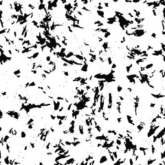 Vector seamless pattern with chaotic dry brush strokes/ Hand drawn texture/ Abstract background in black and white