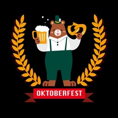 Oktoberfest bear illustration