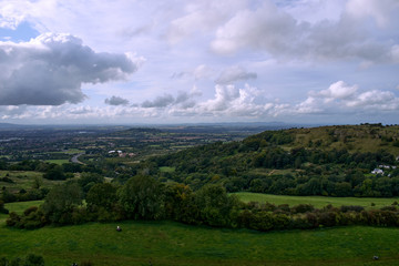 Fototapeta premium Rolling hills over Gloucestershire countryside