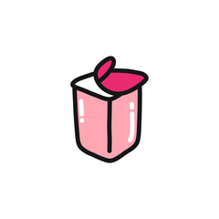 yogurt doodle icon, vector illustration