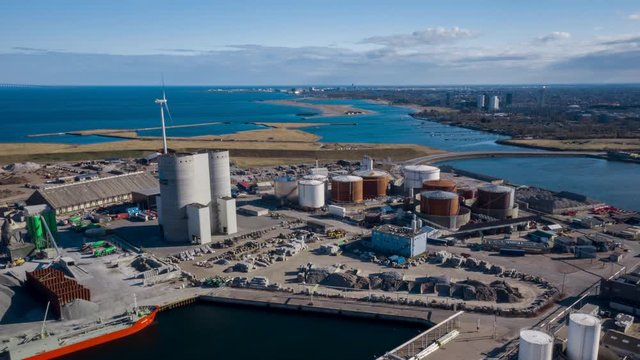 Drone Over Industrial Site In Amager