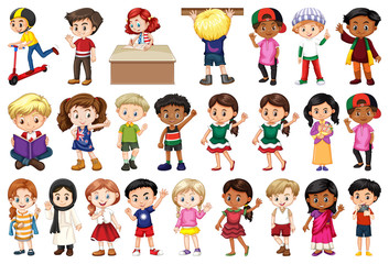 Large set of children doing different activities