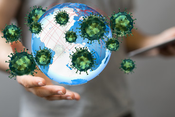 Virus abstract background. protection Genetics Bacteriological Microorganism..
