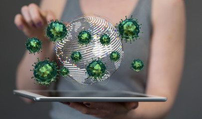 Virus abstract background. protection Genetics Bacteriological Microorganism..