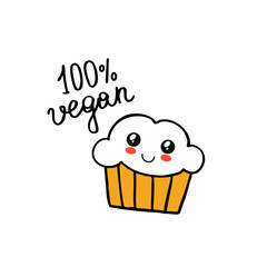 vegan muffin doodle icon