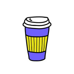 doodle icon. take away coffee cup