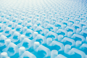 Alcohol for cleaning and sanitizing is contained in gallons in the warehouse. Many gallon alcohol gel for sanitizing Coronavirus Covid-19. Products for sale to anti Coronavirus protection (Covid 19).