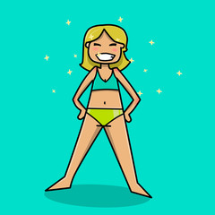 Una hermosa mujer con bikini