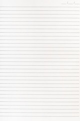 Exercise book paper page with lines, one page. Blank lined worksheet exercise book. Empty writing...