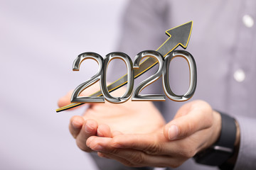 business year 2020 up goals and  success illustration