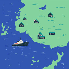 Obraz premium Ocean coast. Nature, landscape of Nordic country.