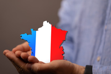 3d Digital France map country illustration