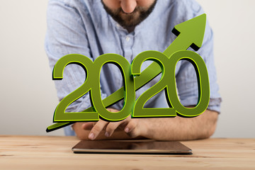 business year 2020 up goals and  success illustration