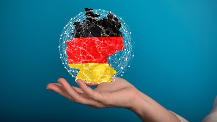 3D map of Germany. Map of Germany land